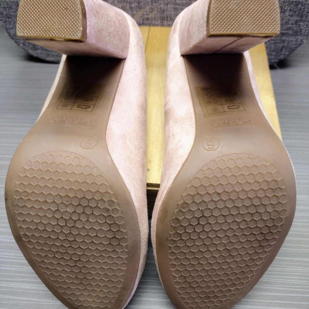 Lov ๐ Mark Dusty Rose Pink Suede Closed Toe Block Heel Dress Shoes 6 Pre-owned - Picture 13 of 13
